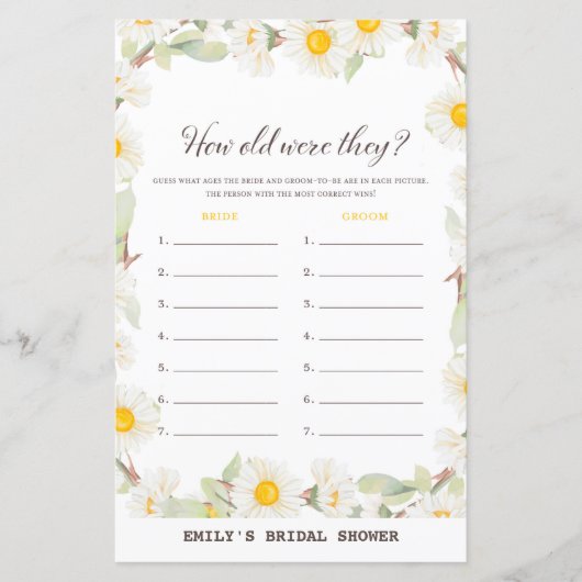 Papier Jeu de Fête des mariées Fleur Faisy Spring IMPRIMÉ (Devant)