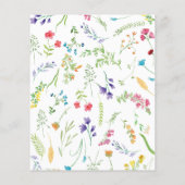 Papier Jeu de Fête des mariées Fleur sauvage aquarelle (Dos)