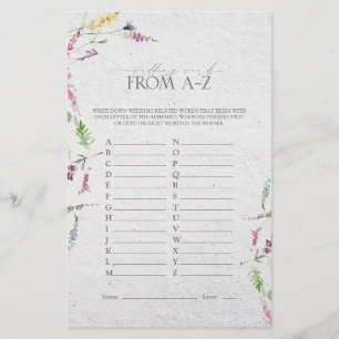 Papier Jeu de Fête des mariées fleur sauvage aquarelle
