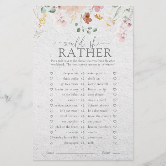 Papier Jeu de Fête des mariées Fleurs de Jardin Rose Vier (Devant)