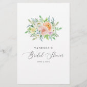 Papier Jeu de Fête des mariées Floral Peach Bride ou Groo (Dos)