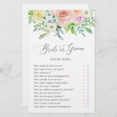 Papier Jeu de Fête des mariées Floral Peach Bride ou Groo (Devant / Derrière)