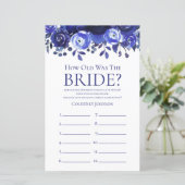 Papier Jeu de Fête des mariées Florale Bleu (Debout devant)