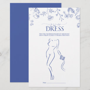 Papier Jeu de Fête des mariées Florale Bleu & Blanc