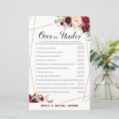 Papier Jeu de Fête des mariées Florale de Bourgogne, Wedd (Debout devant)