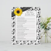 Papier Jeu de Fête des mariées florale jaune tournesol no (Debout devant)