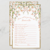 Papier Jeu de Fête des mariées florale rose (Devant / Derrière)