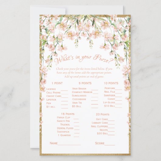 Papier Jeu de Fête des mariées florale rose (Devant)