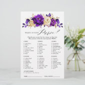 Papier Jeu de Fête des mariées Florale Royal violet or (Debout devant)