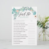 Papier Jeu de Fête des mariées florale Trouvez l'invité (Debout devant)