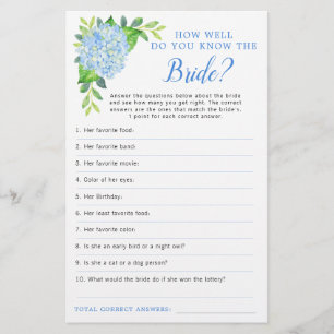 Papier Jeu de Fête des mariées géométrique Blue Hydrangea