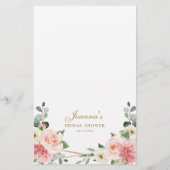 Papier Jeu de Fête des mariées géométrique florale rose v (Dos)