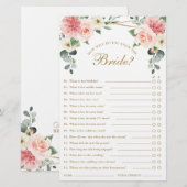 Papier Jeu de Fête des mariées géométrique florale rose v (Devant / Derrière)