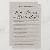 Papier Jeu de Fête des mariées gris rustique moderne IMPR (Devant / Derrière)