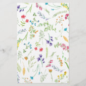 Papier Jeu de Fête des mariées Jardin Fleur sauvage aquar (Dos)