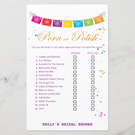 Papier Jeu de Fête des mariées mexicaine Fiesta IMPRIMÉ (Devant)