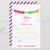 Papier Jeu de Fête des mariées mexicaine Fiesta IMPRIMÉ (Devant / Derrière)