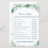 Papier Jeu de Fête des mariées modifiable sur ou sous (Devant / Derrière)