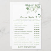 Papier Jeu de Fête des mariées modifiable sur ou sous (Devant / Derrière)