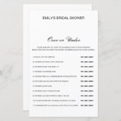 Papier Jeu de Fête des mariées modifiable sur ou sous (Devant / Derrière)