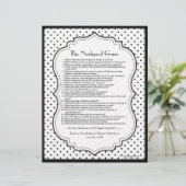 Papier Jeu de Fête des mariées noir blanc Polka Dot (Debout devant)