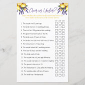 Papier Jeu de Fête des mariées "Over and Under" au citron (Devant)