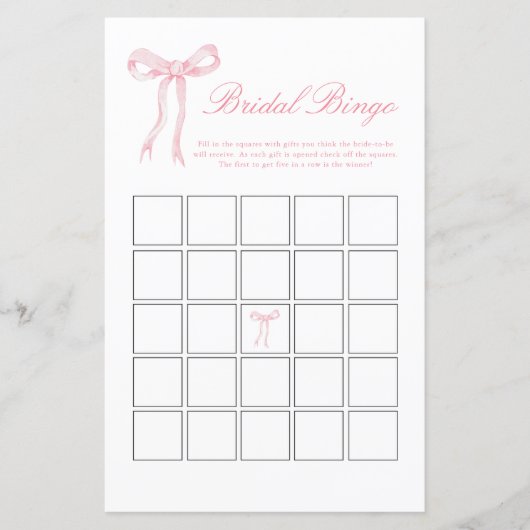 Papier Jeu de Fête des mariées Rose Bow (Devant)