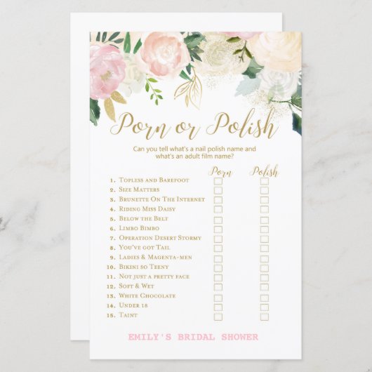 Papier Jeu de Fête des mariées rose et or IMPRIMÉ (Devant / Derrière)