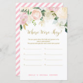 Papier Jeu de Fête des mariées rose et or IMPRIMÉ (Devant / Derrière)