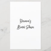 Papier Jeu de Fête des mariées rose Floral BINGO (Dos)