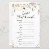 Papier Jeu de Fête des mariées - Rubrique de mots (Devant / Derrière)