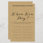 Papier Jeu de Fête des mariées Rustique Kraft IMPRIMÉ