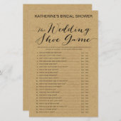 Papier Jeu de Fête des mariées Rustique Kraft IMPRIMÉ (Devant / Derrière)