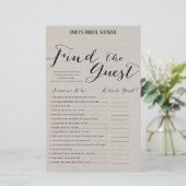 Papier Jeu de Fête des mariées rustique moderne IMPRIMÉ (Debout devant)