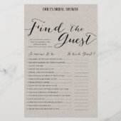 Papier Jeu de Fête des mariées rustique moderne IMPRIMÉ (Devant)