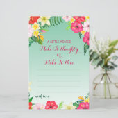 Papier Jeu de Fête des mariées Tropical Luau IMPRIMÉ (Debout devant)