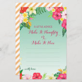 Papier Jeu de Fête des mariées Tropical Luau IMPRIMÉ (Devant / Derrière)