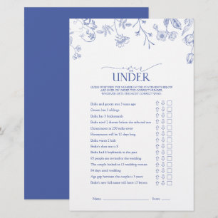 Papier Jeu de Fête des mariées victorienne bleu et blanc