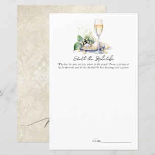 Papier Jeu de fête prénuptiale "Dessinez la future mariée