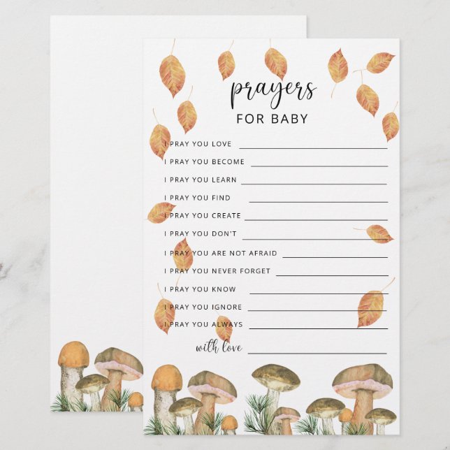 Papier Jeu de fête | prières pour bébé (Devant / Derrière)