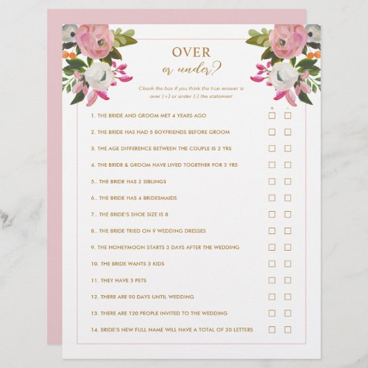 Papier Jeu de Fêtes des mariées roses de plus ou moins (Devant / Derrière)