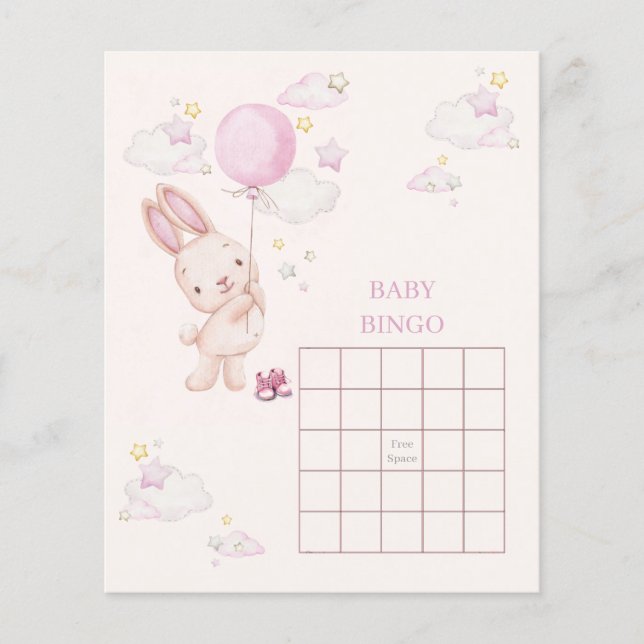 Papier Jeu de Fille pour Baby Shower Lapin (Devant)