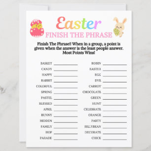 Papier Jeu de fin de phrase de Pâques