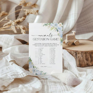 Papier Jeu de gestation d'animaux Fête prénatale à fleurs