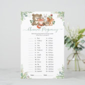 Papier Jeu de grossesse pour animaux de Baby shower de bo (Debout devant)