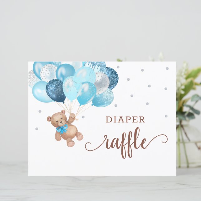 Papier Jeu de jauge de Baby shower de l'ours en peluche (Debout devant)