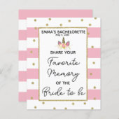 Papier Jeu de la douche nuptiale mariage de mémoire préfé (Devant / Derrière)