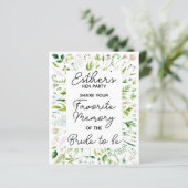 Papier Jeu de la douche nuptiale mariage de mémoire préfé (Debout devant)