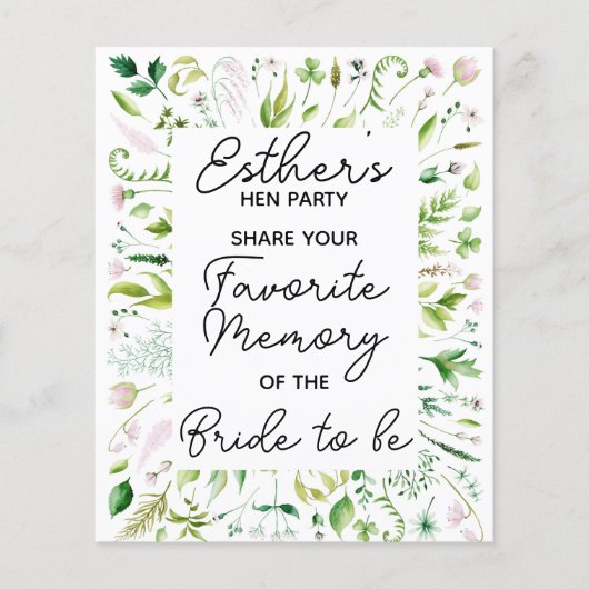 Papier Jeu de la douche nuptiale mariage de mémoire préfé (Devant)