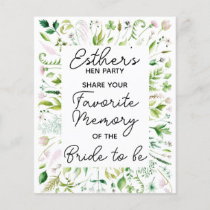 Papier Jeu de la douche nuptiale mariage de mémoire préfé